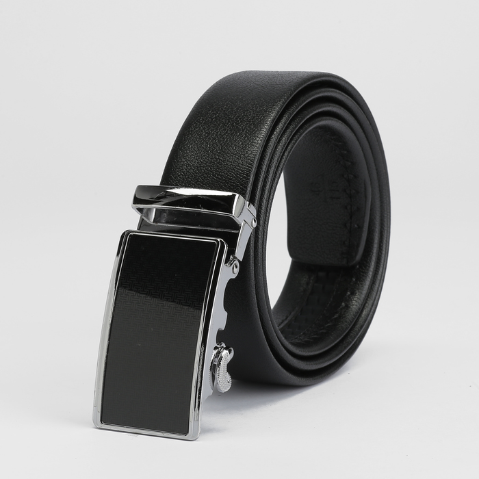 Ремень мужской, пряжка автомат металл, цвет чёрный