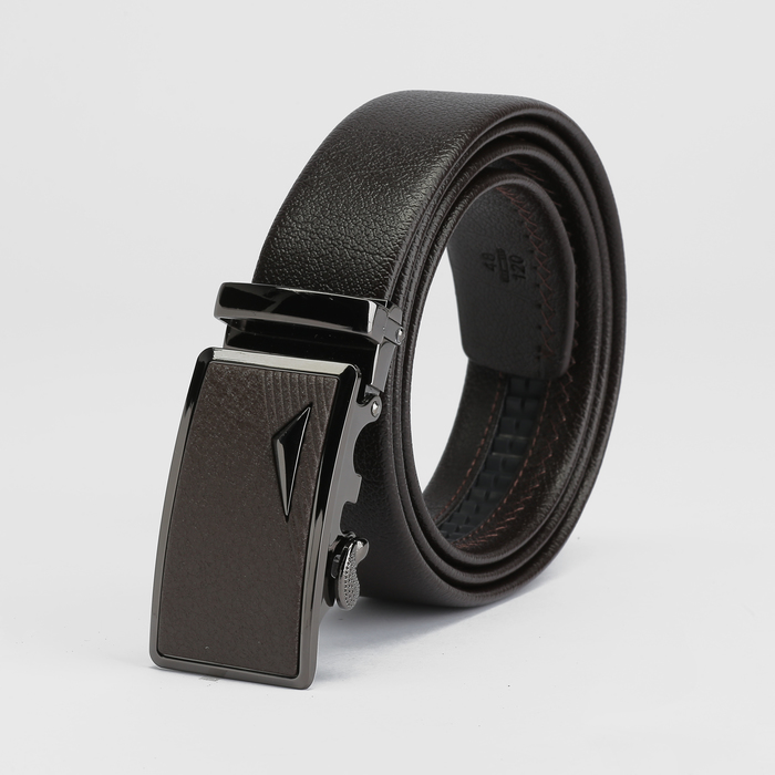 Ремень мужской, пряжка - автомат металл, ширина - 3,5 см, цвет кофе