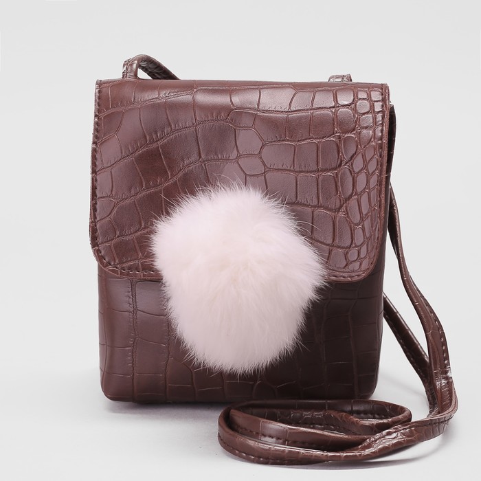 Сумка женская, отдел на клапане, длинный ремень, цвет кофе