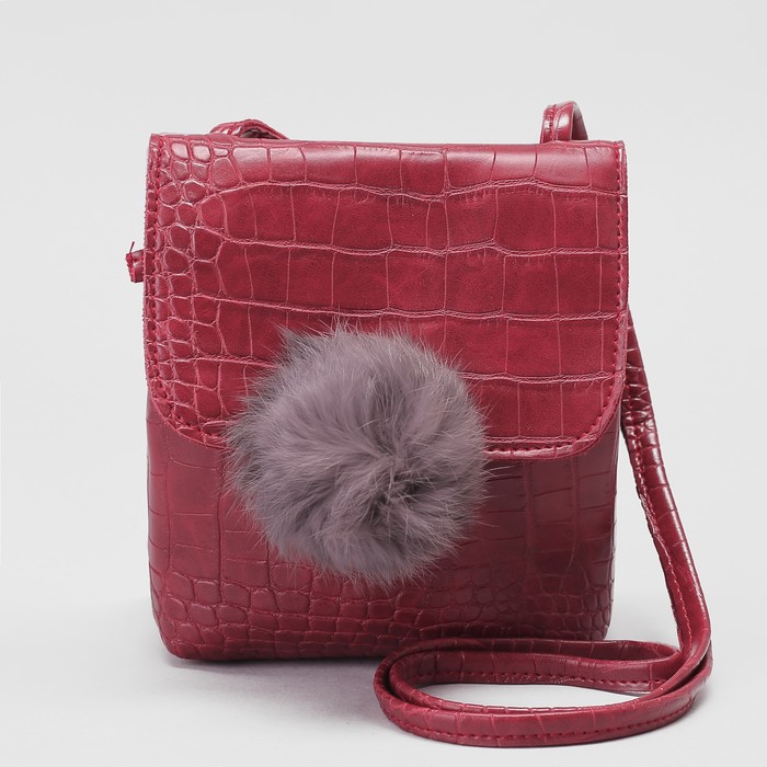 Сумка женская, отдел на клапане, длинный ремень, цвет красный