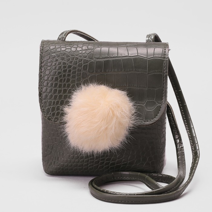 Сумка женская, отдел на клапане, длинный ремень, цвет зелёный