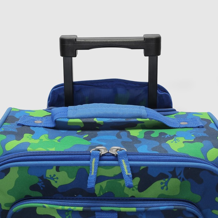 Чемодан малый, 20", 32 л, 1 отдел, 4 наружных кармана, 2 колеса, цвет синий