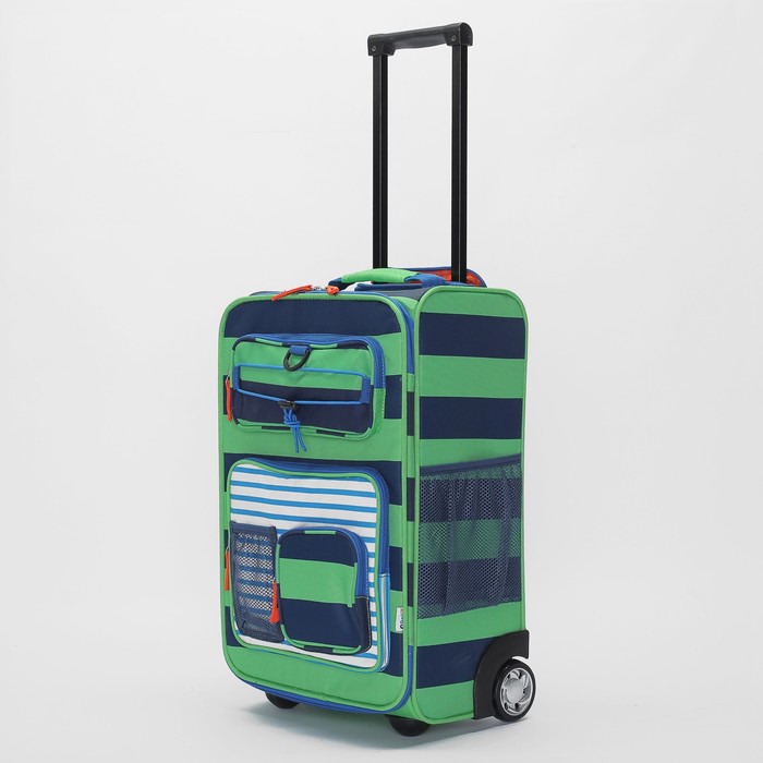 Чемодан малый, 20", 32 л, 1 отдел, 4 наружных кармана, 2 колеса, цвет зелёный