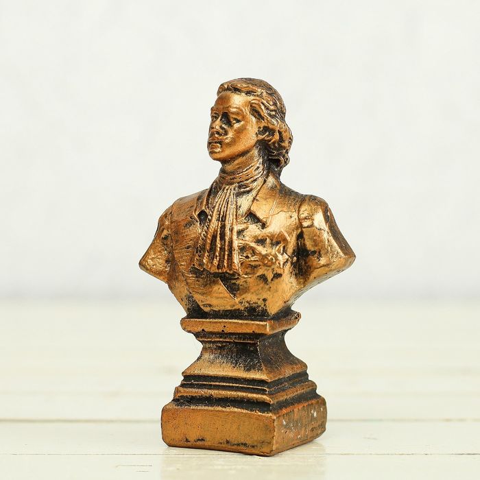 Бюст "Петр I" бронзовый, 9х6х4