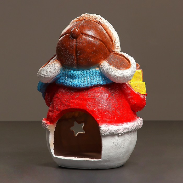 Статуэтка "Снеговик-подсвечник" с блестками 45см.