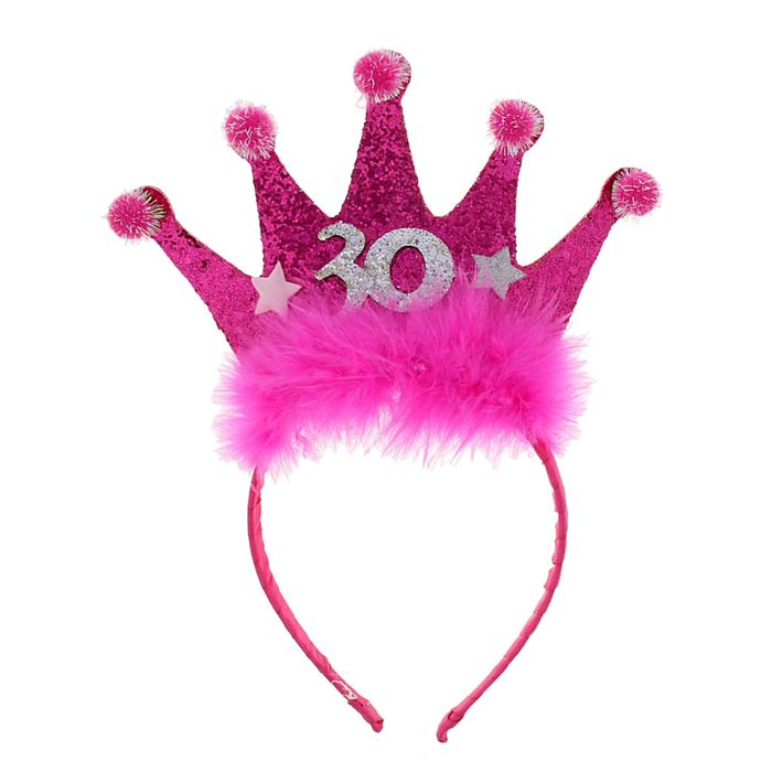 Карнавальный ободок &quot;Корона&quot;, 30 лет , цвета МИКС