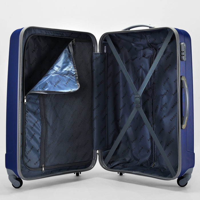 Чемодан большой, 28", 98 л, 4 колеса, кодовый замок, цвет тёмно-синий