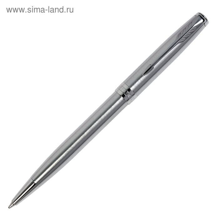 Ручка шариковая Parker Sonnet Core Stainless Steel CT M, корпус серебристый матовый, чёрные чернила (1931512) шариковая ручка поворотная parker sonnet core k527 stainless steel gt черный m 1931507