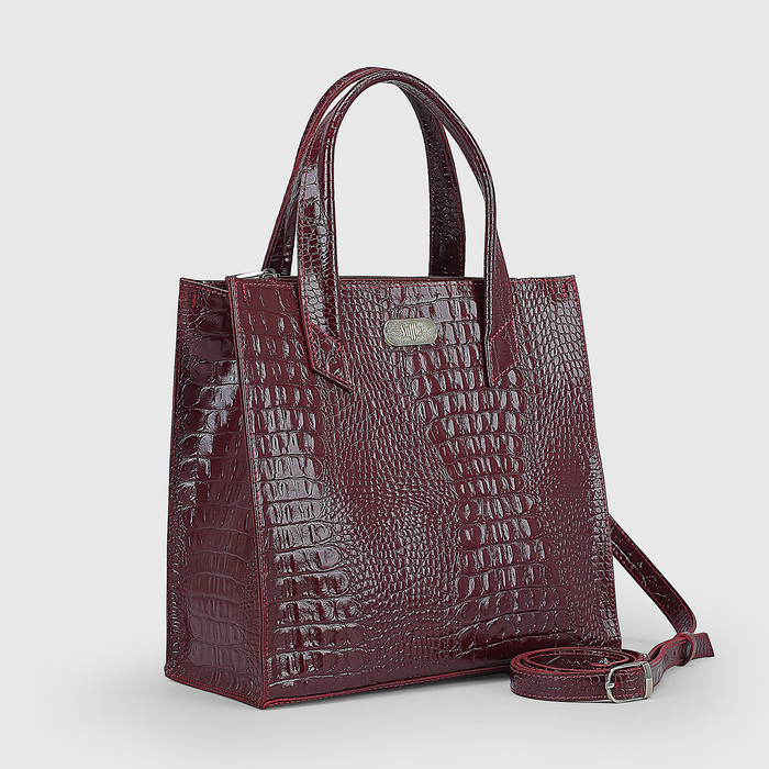 Сумка женская на молнии, 2 отдела с перегородкой, наружный карман, цвет бордовый