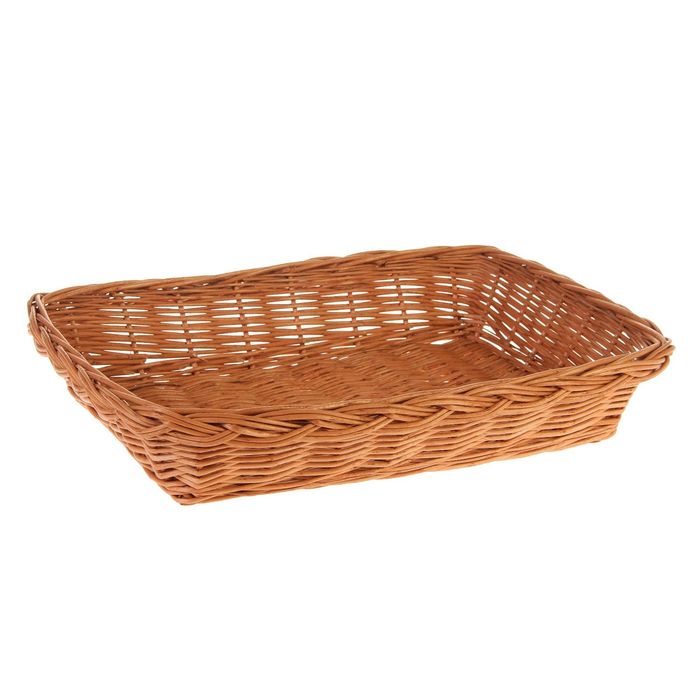 Поднос прямоугольный сплошное плетение. дно 21х33,верх 29х41, Н 8