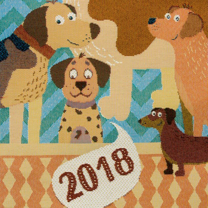 Календарь "Пёсики" с подвесом 32 х 90 см, гобелен 95% п/э, 5% хл