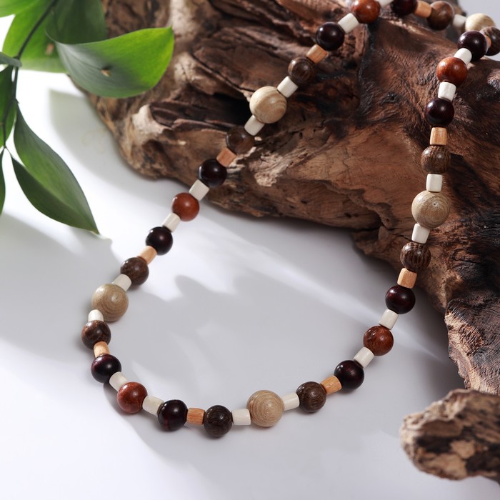 Бусы ручная работа, деревянные "Фенька", цветные