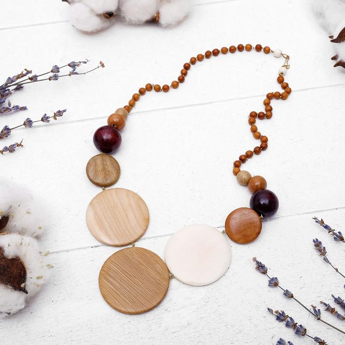 Бусы ручная работа, деревянные "Рафаэлло", цвет МИКС