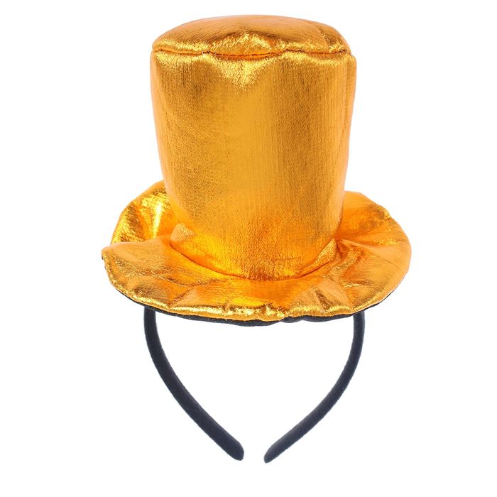 Карнавальный ободок "Шляпка", цвет золото