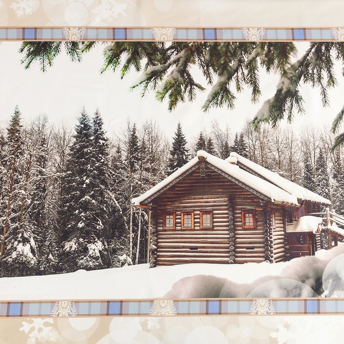 Скатерть "Этель" Зимний лес 145х145,хлопок 100%, 136 гр/м2 с ГМО