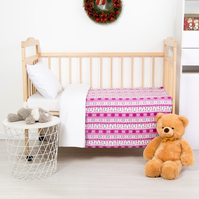 Плед "Экономь и Я" Пингвинчики 75х100 см, пл. 150 г/м², 100% п/э