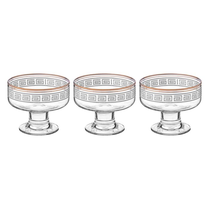 Набор креманок 220 мл "Серебро", d=10 см, высота 8,1 см, 3 шт