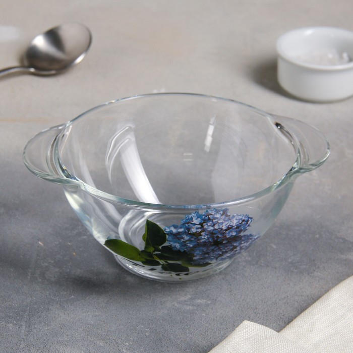 Бульонница прозрачная 560 мл "Цветы. Сирень"