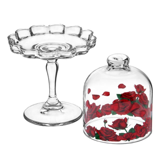 Лимонница с куполом на ножке "Розарий"