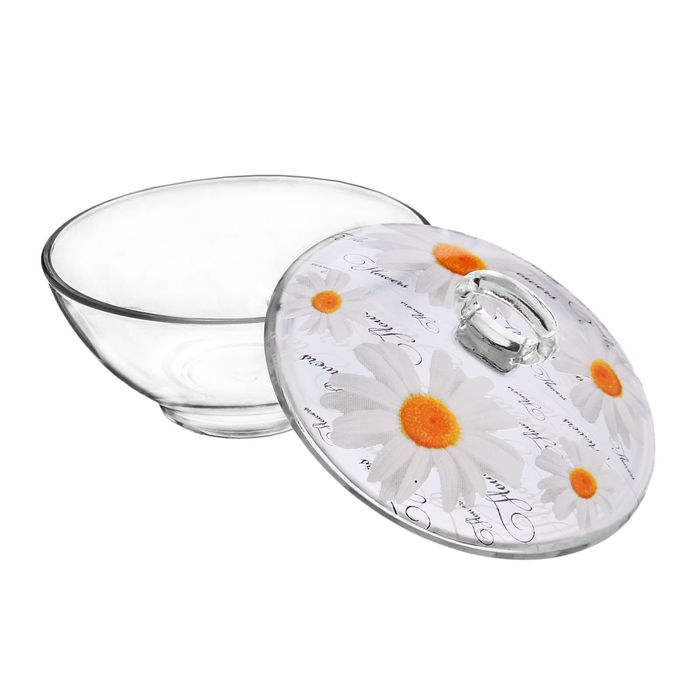 Сахарница с крышкой 400 мл "Цветы. Ромашка", 13 см