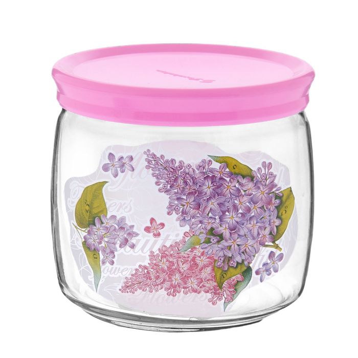 Банка с крышкой Cesni 650 мл "Цветы. Сирень"