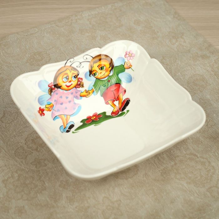 Салатник 270 мл "Квадратный", жу-жу, деколь, микс