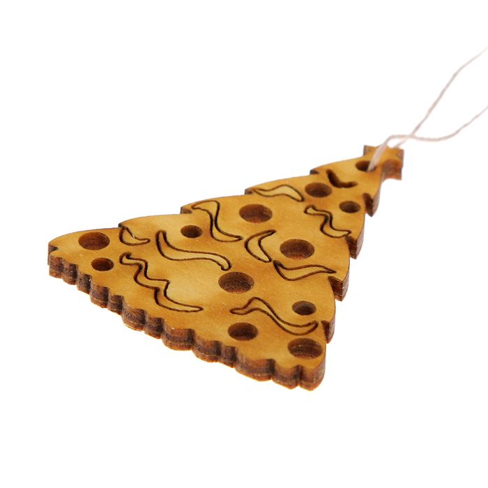 Бирка "Ёлочка", бежевая, 5,5х5,5см