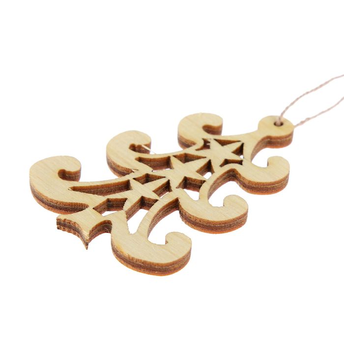 Бирка "Ёлочка", бежевая, 6х4см