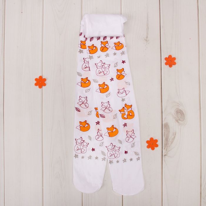 Детск. капрон. колготки "Лисички" 4-6 л. 104 -122 см, 88% ПА, 12% эластан