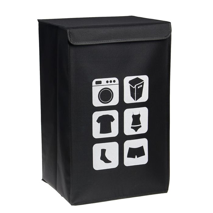 Корзина для белья с крышкой 35х30х58 см "Стирка", цвет МИКС