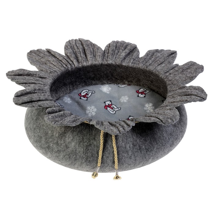 Лежанка из войлока "Цветок", 51 х 18,5 см, серая