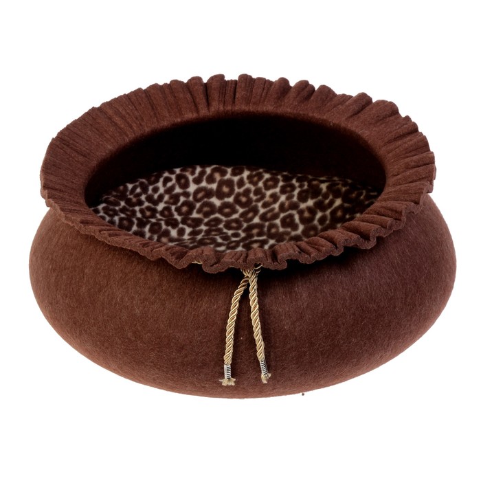Лежанка из войлока "Лукошко", 38 х 16 см, коричневая