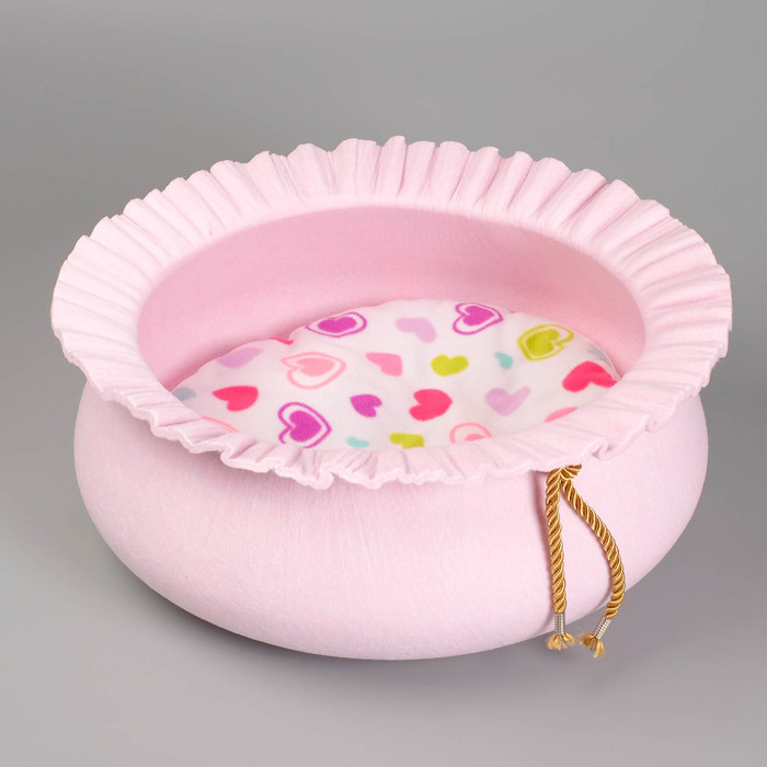 Лежанка из войлока "Лукошко", 38 х 16 см, розовая