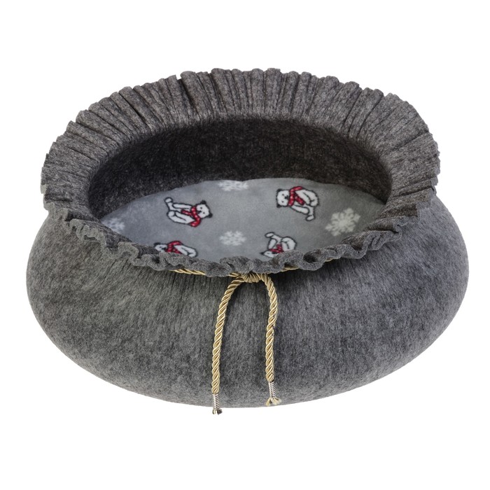 Лежанка из войлока "Лукошко", 38 х 16 см, серая