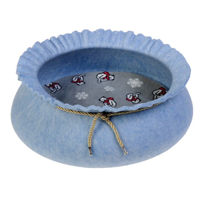 Лежанка из войлока "Лукошко", 38 х 16 см, голубая