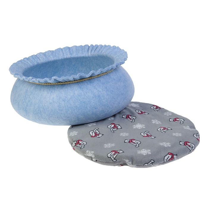 Лежанка из войлока "Лукошко", 38 х 16 см, голубая