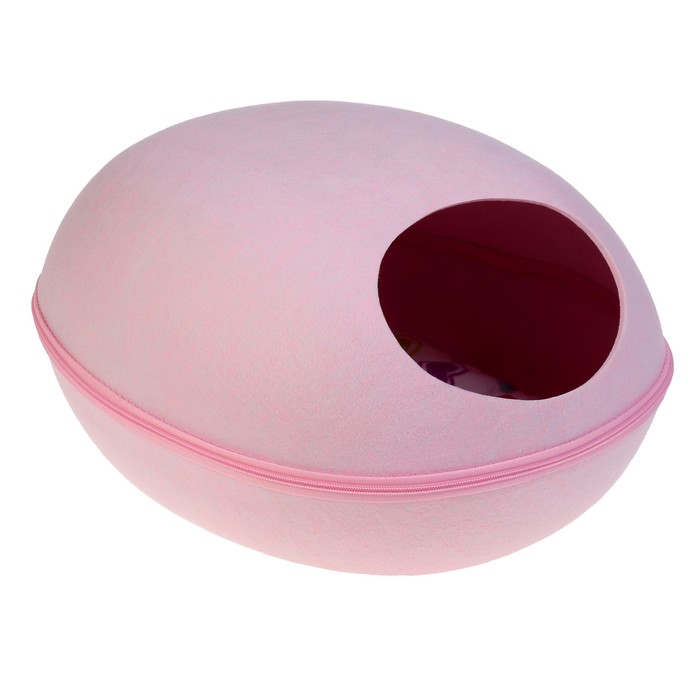 Домик из войлока "Ракушка" малый, с лапой, 46,5 х 38 х 26 см, розовый