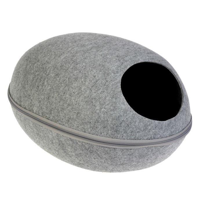 Домик из войлока "Ракушка" малый, с лапой, 46,5 х 38 х 26 см, серый