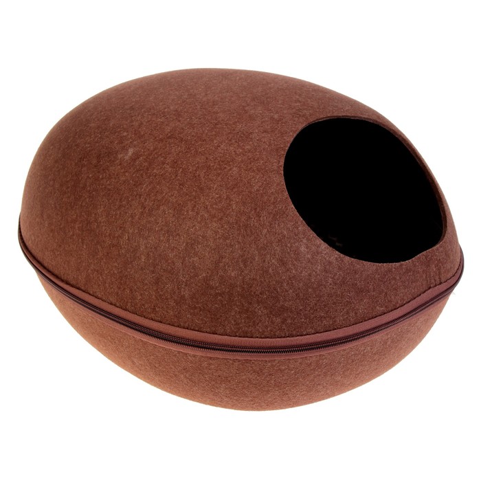 Домик из войлока "Ракушка" малый, с лапой, 46,5 х 38 х 26 см, коричневый