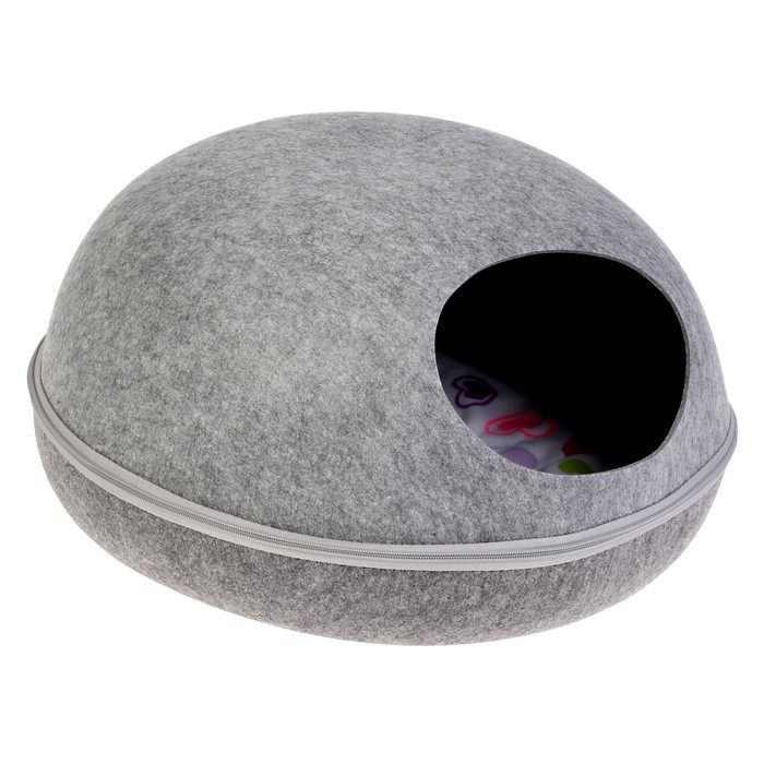 Домик из войлока "Ракушка" большой,  48,5 х 43 х 27,5 см, серый