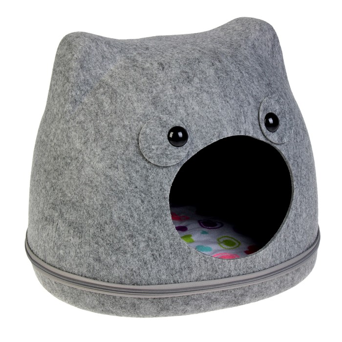 Дом из войлока "Кот", 42 х 35 х 34 см, серый
