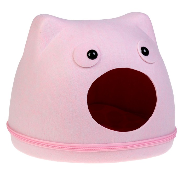 Дом из войлока "Кот", 42 х 35 х 34 см, розовый