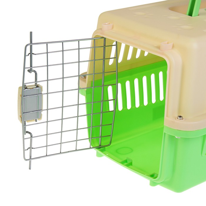 Переноска пластиковая VP-1 с замком, 48 х 31 х 31 см, зеленая