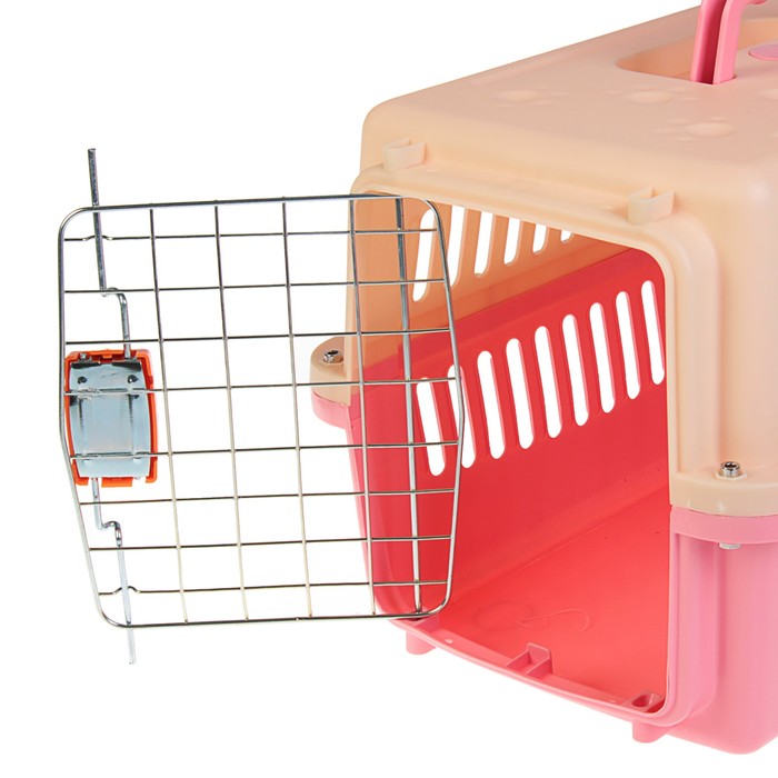 Переноска пластиковая VP-1 с замком, 48 х 31 х 31 см, розовая