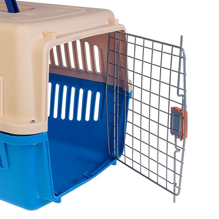 Переноска пластиковая VP-3 с замком, 68 х 47 х 46 см, синяя