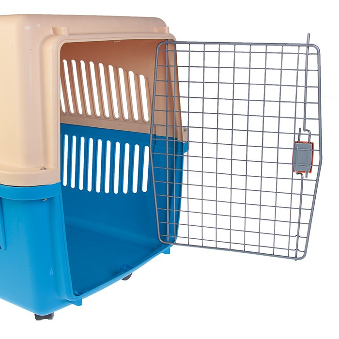 Переноска пластиковая VP-4 с комплектом колес и замком, 81 х 56 х 61 см, синяя