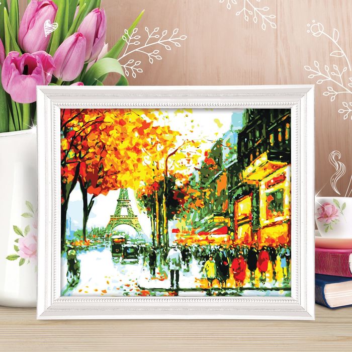 Роспись по номерам без подрамника "Париж", 40 х 50 см