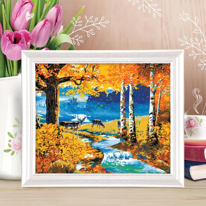Роспись по номерам без подрамника "Осенний лес", 40 х 50 см