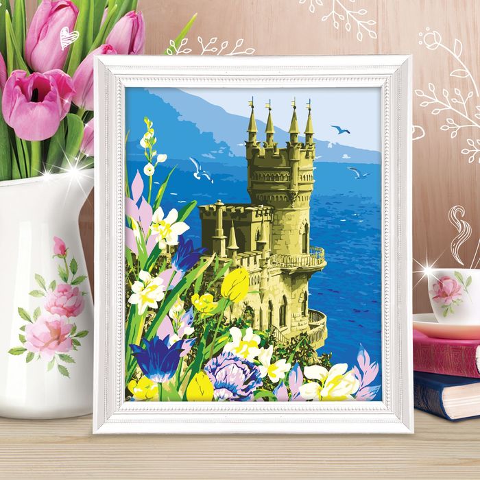 Роспись по номерам без подрамника "Замок", 40 х 50 см