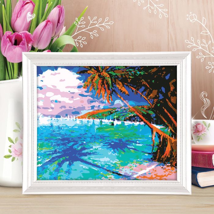 Роспись по номерам без подрамника "Пляж", 40 х 50 см